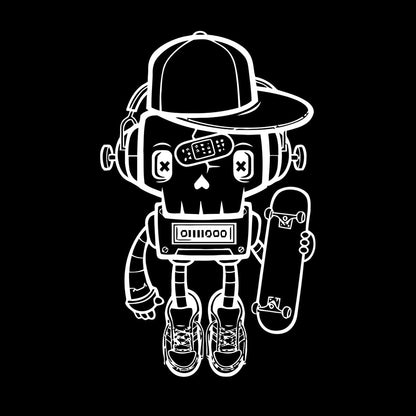 Lettering Stickers Robot Skateboarder Teenager Player Sport Skate Equipped With Transfer Film Kit