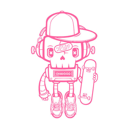 Lettering Stickers Robot Skateboarder Teenager Player Sport Skate Equipped With Transfer Film Kit