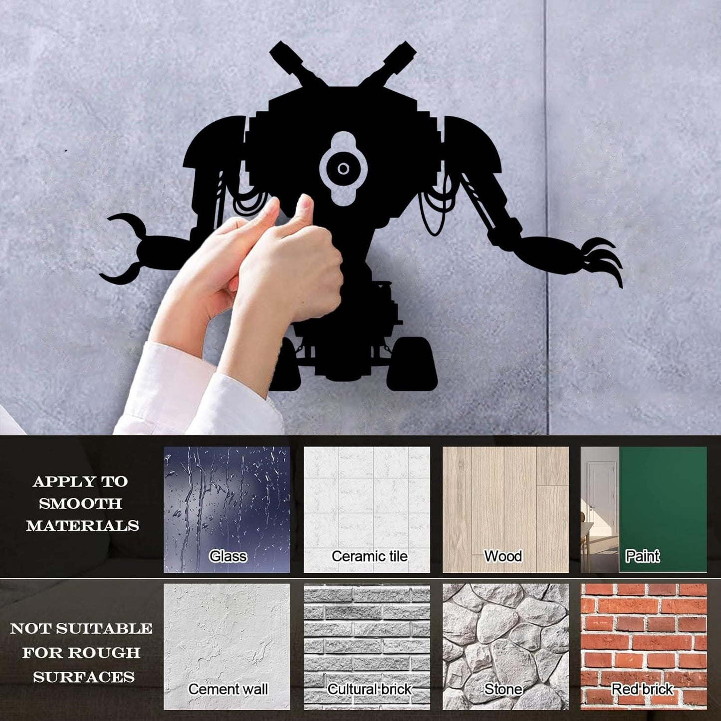 Wall Decals Paster Paper Robot Toy Machine Engineering Electronics Mechanics Easy Installation