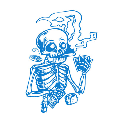 Vinyl Wall Stickers Skeleton Player Poker Casino Cards Art Mural Painting