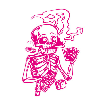 Vinyl Wall Stickers Skeleton Player Poker Casino Cards Art Mural Painting