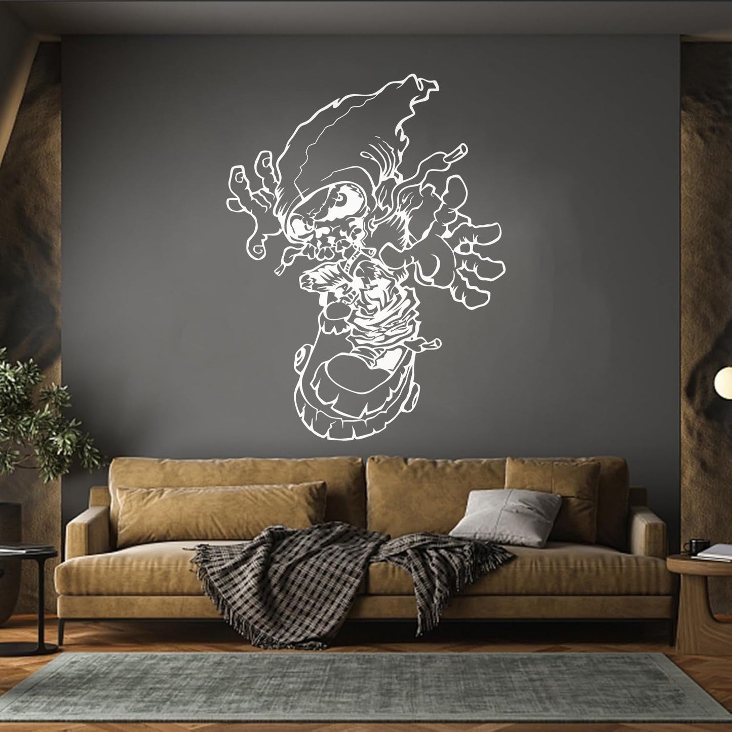 Skeleton Skull Sports Youth Skateboard Sports Wall Decals Multiple Size Options