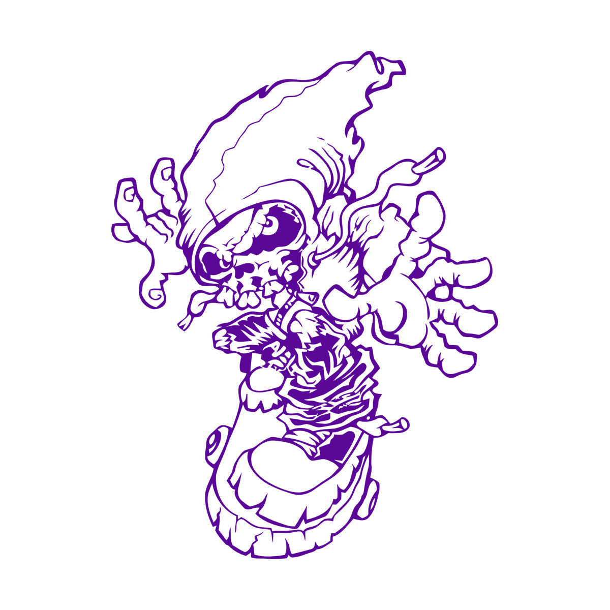 Skeleton Skull Sports Youth Skateboard Sports Wall Decals Multiple Size Options