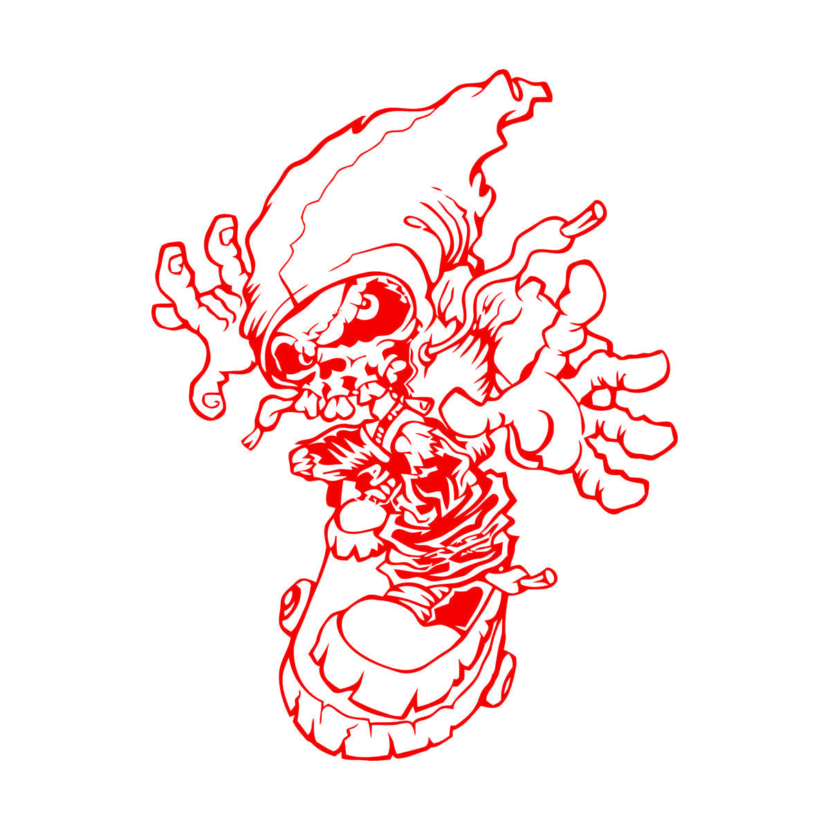 Skeleton Skull Sports Youth Skateboard Sports Wall Decals Multiple Size Options