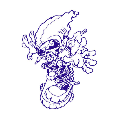 Skeleton Skull Sports Youth Skateboard Sports Wall Decals Multiple Size Options