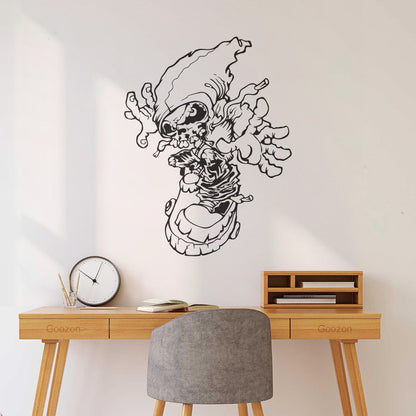 Skeleton Skull Sports Youth Skateboard Sports Wall Decals Multiple Size Options