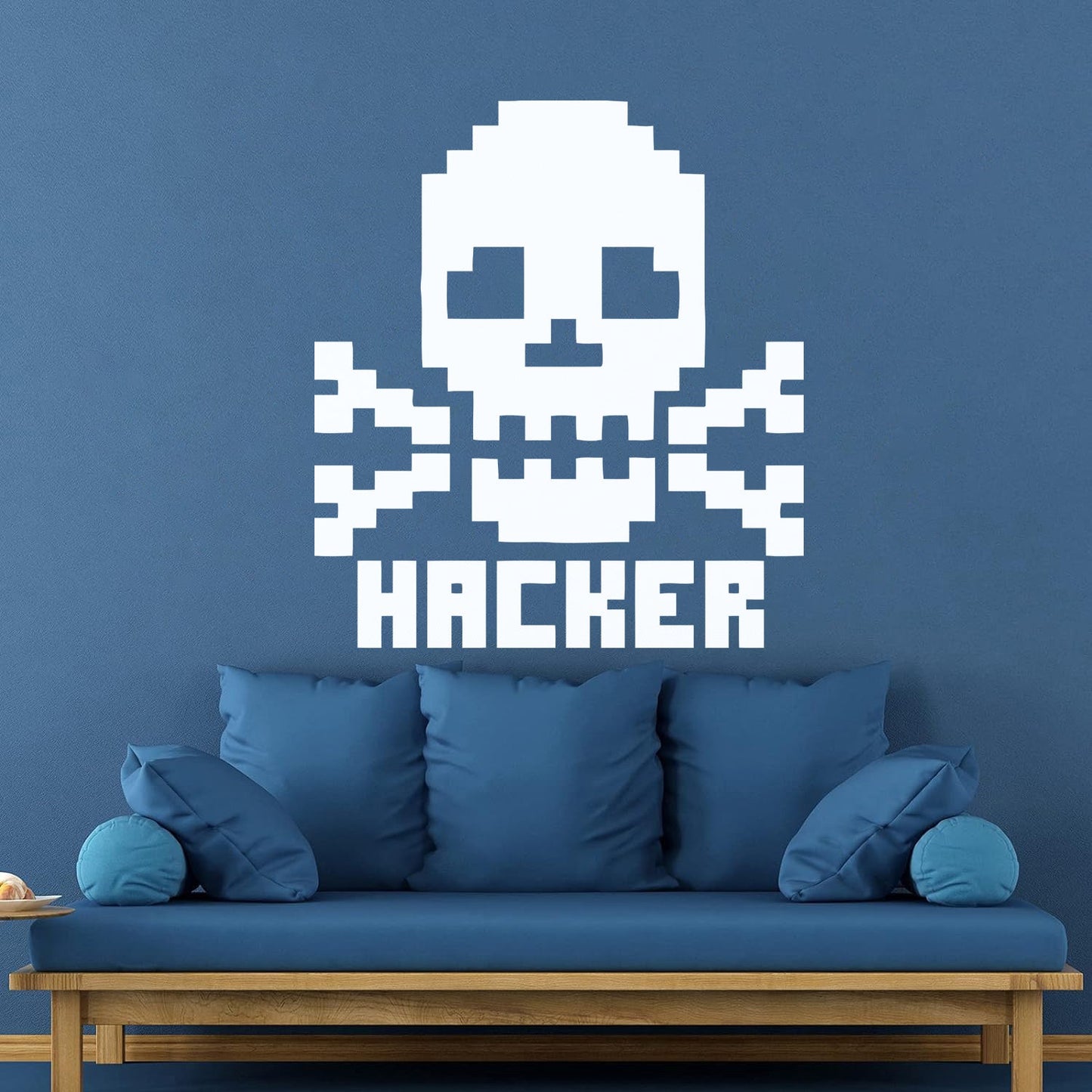 Vinyl Wall Decals Skull Bones Hacker Character Computer Waterproof