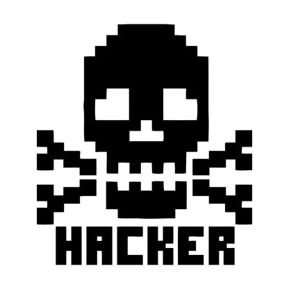 Vinyl Wall Decals Skull Bones Hacker Character Computer Waterproof