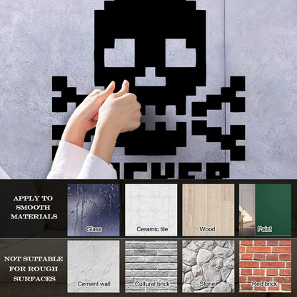 Vinyl Wall Decals Skull Bones Hacker Character Computer Waterproof