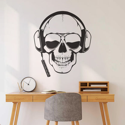 Engraving Decals Skull Headphones Game Sunglasses Boys It Won'T Fall Off