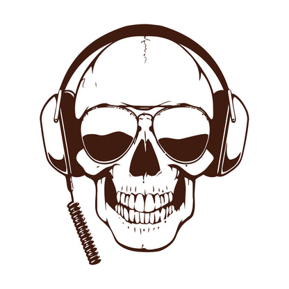 Engraving Decals Skull Headphones Game Sunglasses Boys It Won'T Fall Off