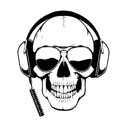 Engraving Decals Skull Headphones Game Sunglasses Boys It Won'T Fall Off