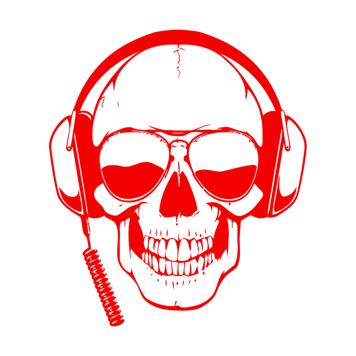 Engraving Decals Skull Headphones Game Sunglasses Boys It Won'T Fall Off