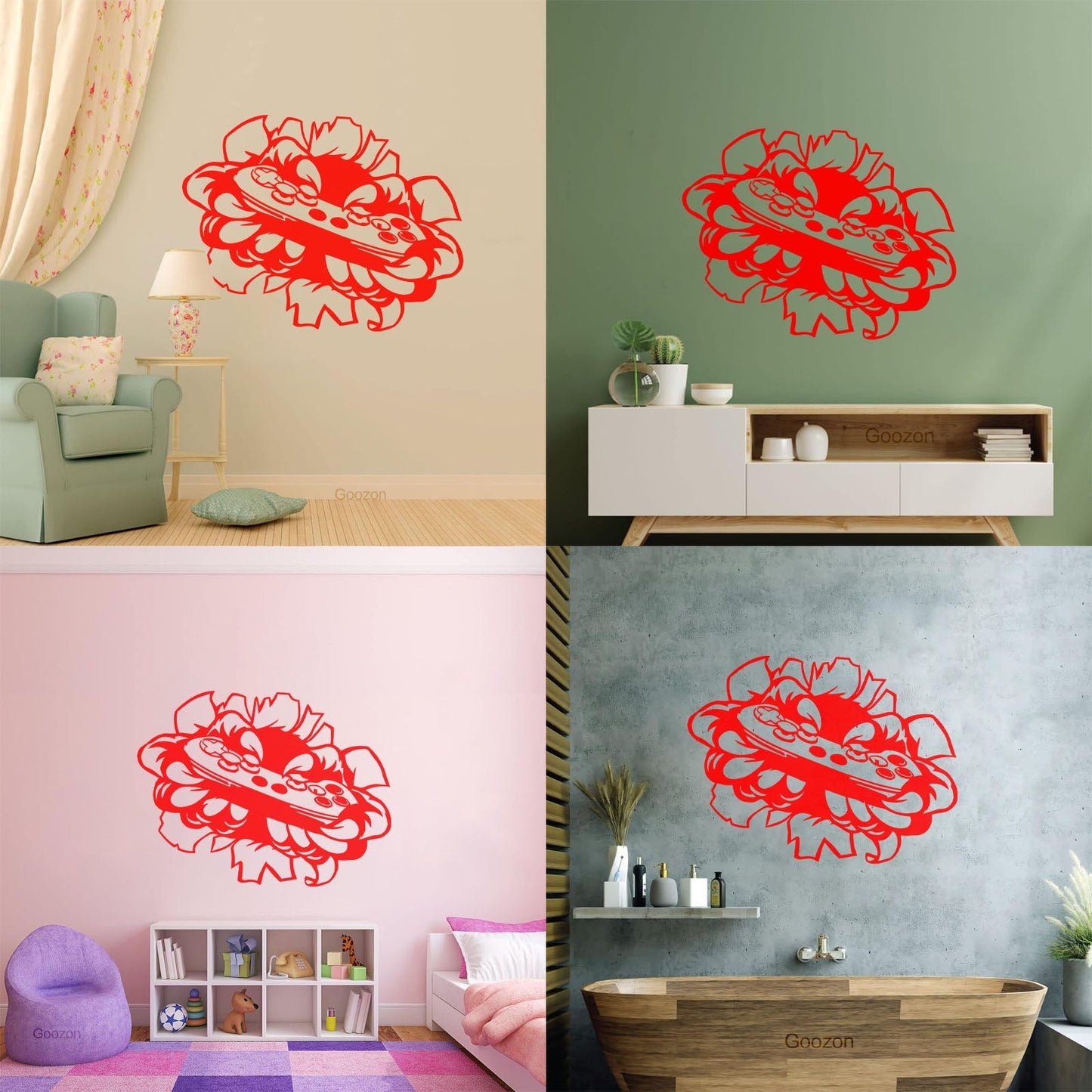 Mural And Wall Vinyl Decal Video Game Player Joystick Monster Hands Personalized Customization