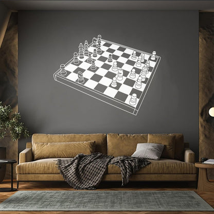 Chess Intelectual Game Fine Carving Stickers Wall Beautification