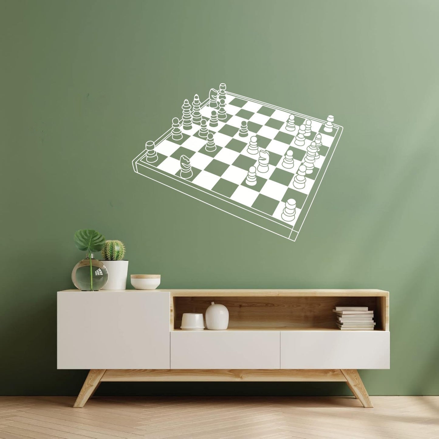 Chess Intelectual Game Fine Carving Stickers Wall Beautification