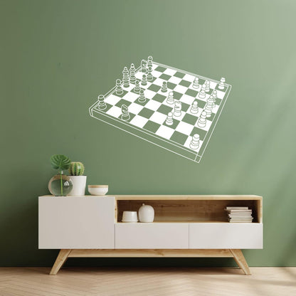 Chess Intelectual Game Fine Carving Stickers Wall Beautification