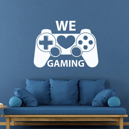 Wall Decals Pvc We Love Gaming Joystick Game Love Home Removable Without Leaving Glue