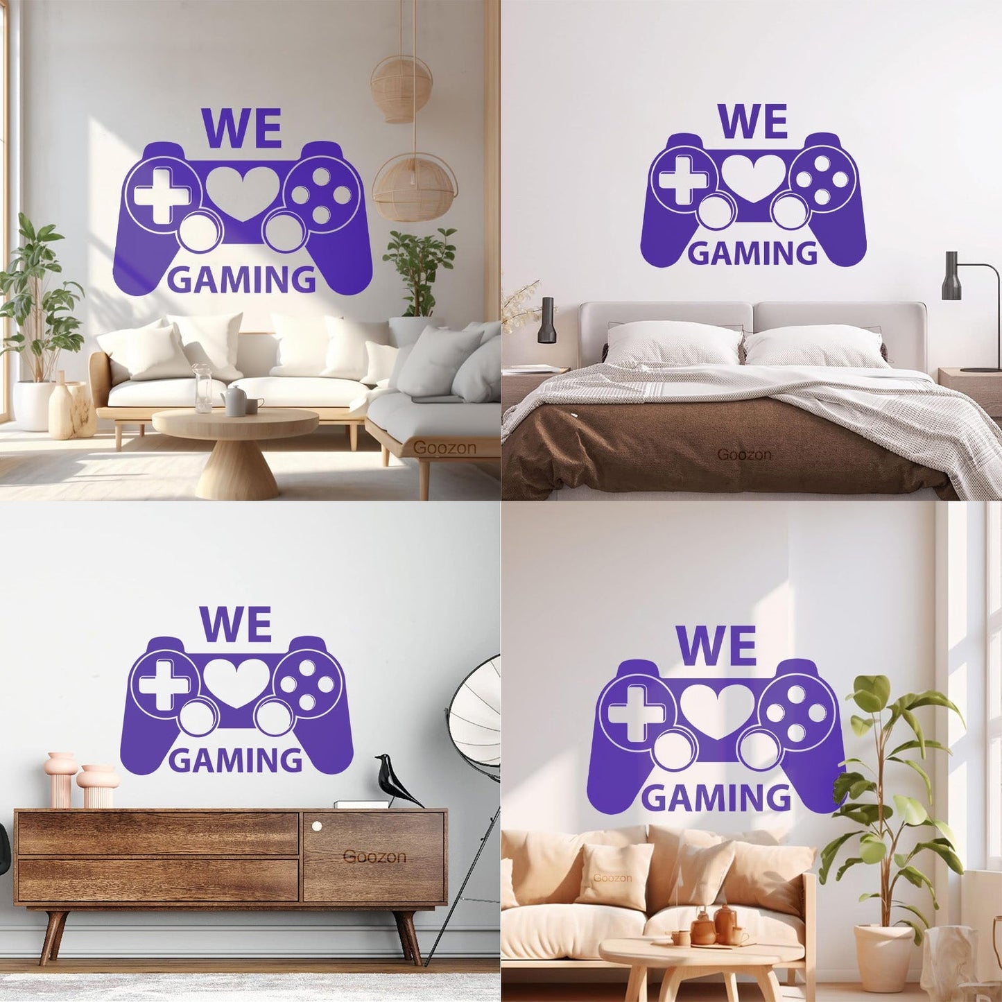 Wall Decals Pvc We Love Gaming Joystick Game Love Home Removable Without Leaving Glue