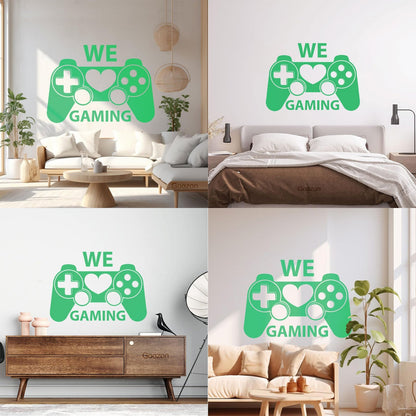 Wall Decals Pvc We Love Gaming Joystick Game Love Home Removable Without Leaving Glue