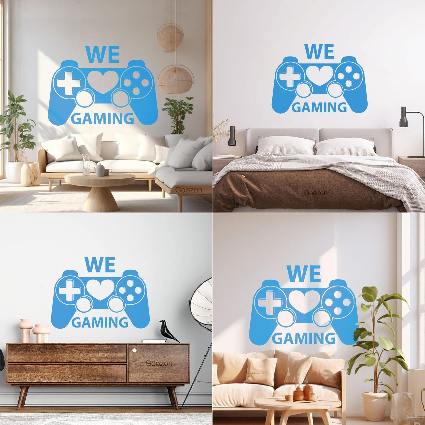 Wall Decals Pvc We Love Gaming Joystick Game Love Home Removable Without Leaving Glue