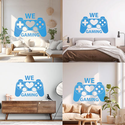 Wall Decals Pvc We Love Gaming Joystick Game Love Home Removable Without Leaving Glue
