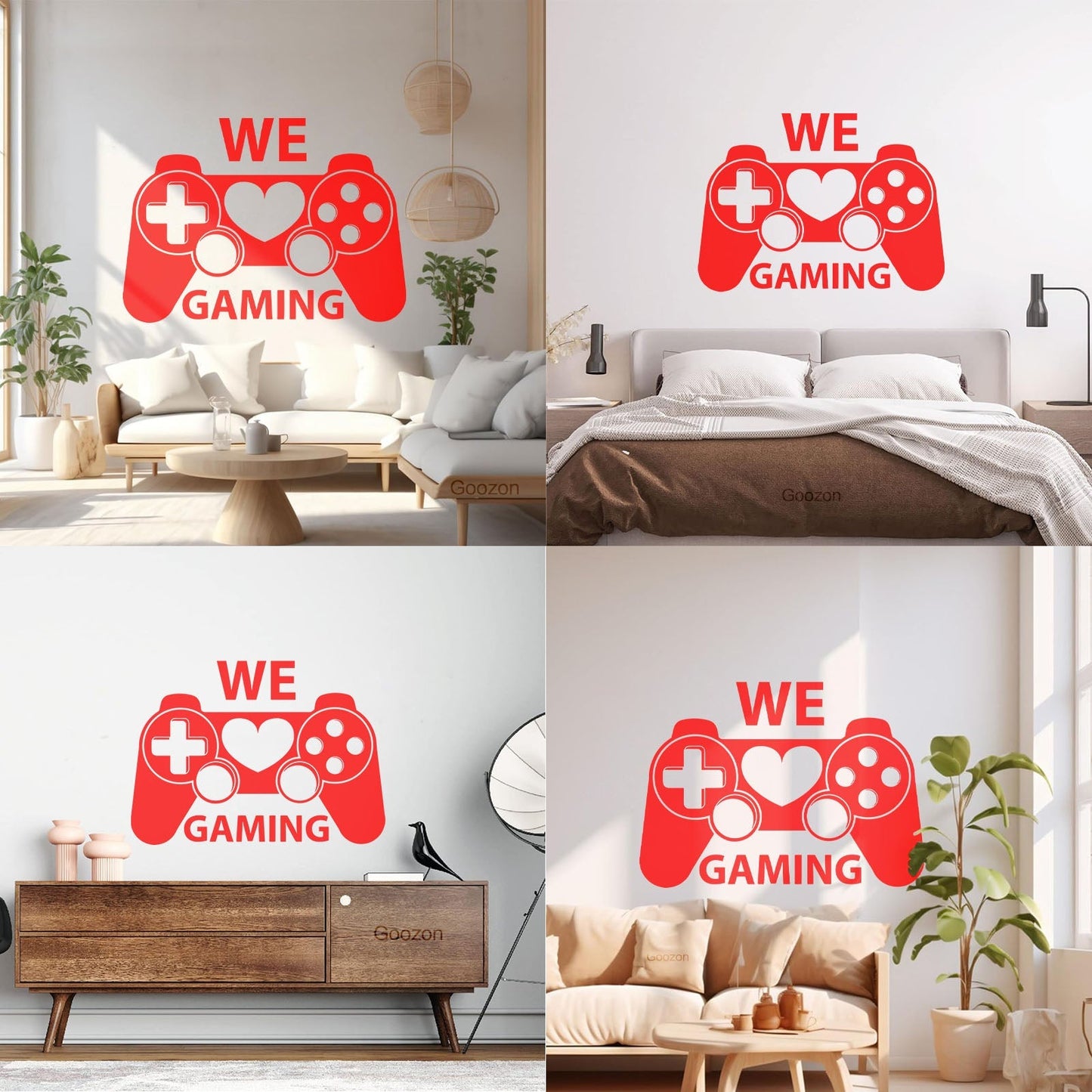Wall Decals Pvc We Love Gaming Joystick Game Love Home Removable Without Leaving Glue