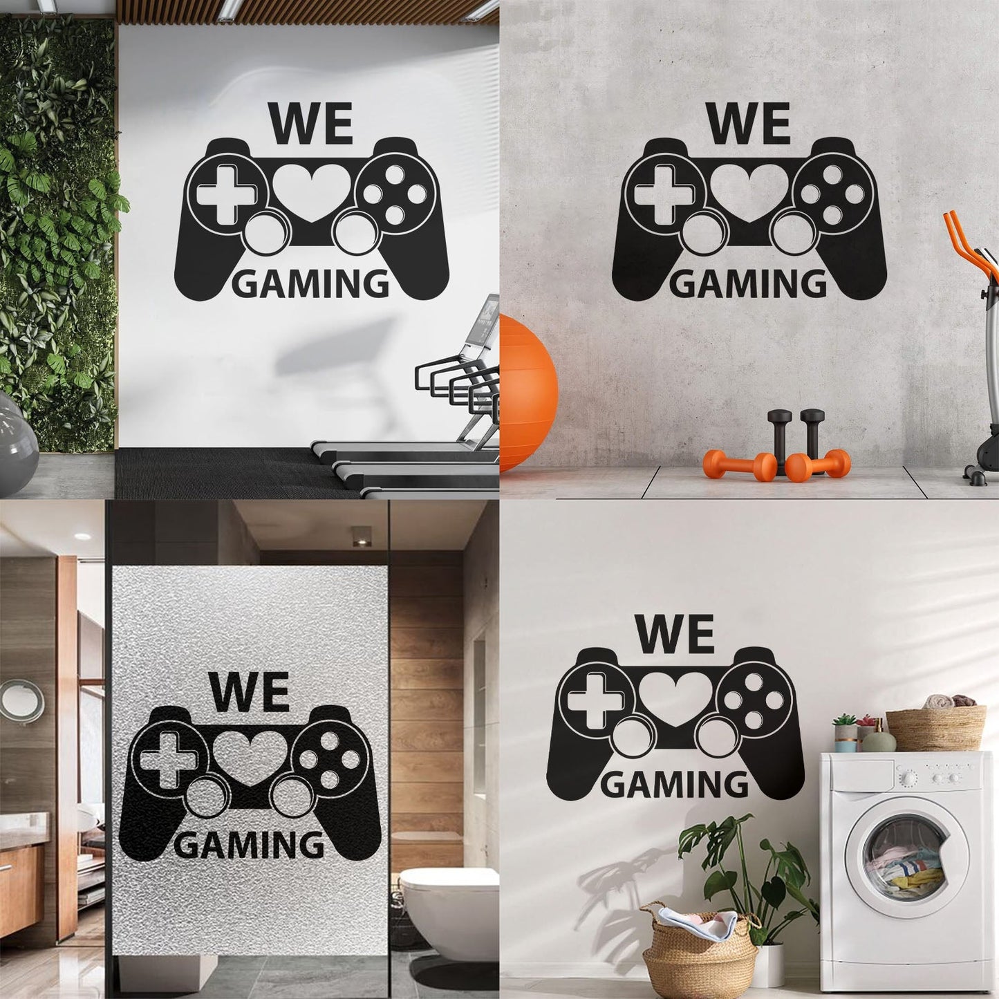 Wall Decals Pvc We Love Gaming Joystick Game Love Home Removable Without Leaving Glue