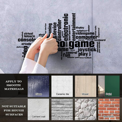 Incentive Phrases Video Game Play Joystick Computer Wall Stickers Can Modify And Add Information