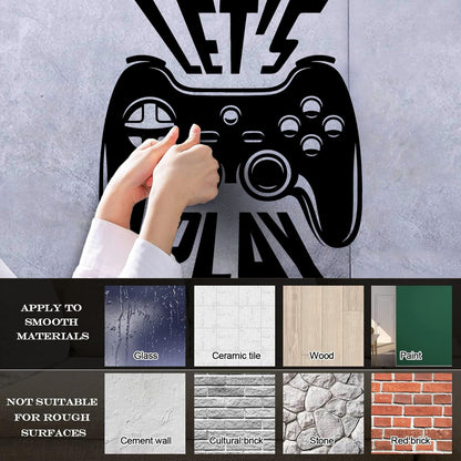 Fine Carving Decals Joystick Let'S Play Player Game Zone Art Decoration