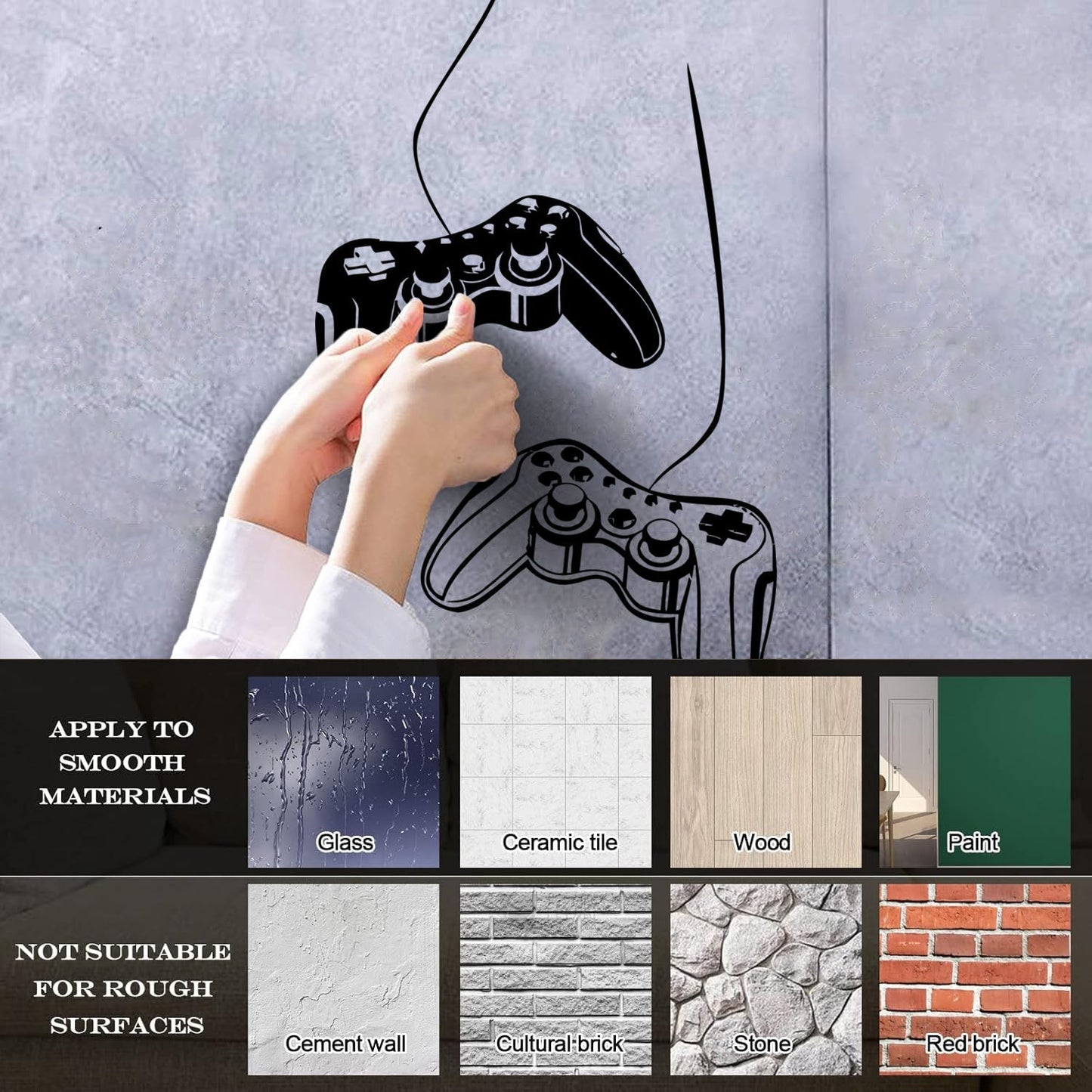 Vinyl Art Sticker Gaming Joystick Nursery Computer Game Kids Wall Beautification