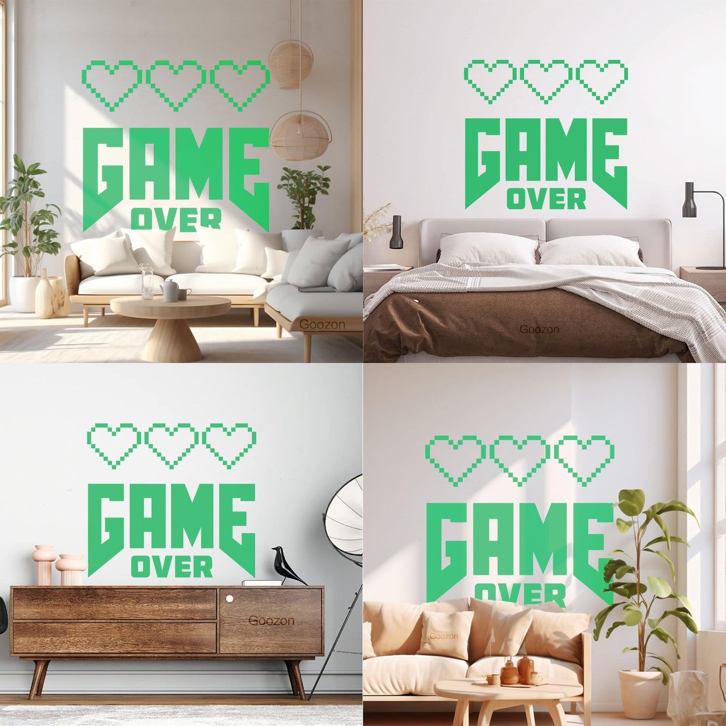 Wall Decals Paster Paper Picture With Inscription Game Over Game Zone Tattoo Culture