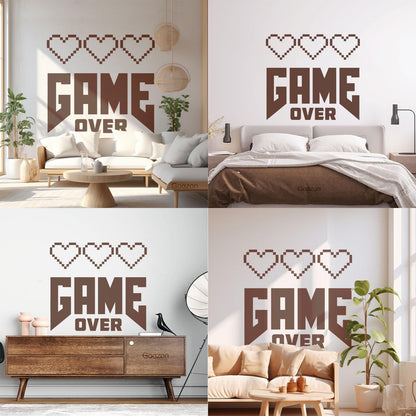 Wall Decals Paster Paper Picture With Inscription Game Over Game Zone Tattoo Culture