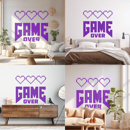 Wall Decals Paster Paper Picture With Inscription Game Over Game Zone Tattoo Culture