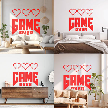 Wall Decals Paster Paper Picture With Inscription Game Over Game Zone Tattoo Culture