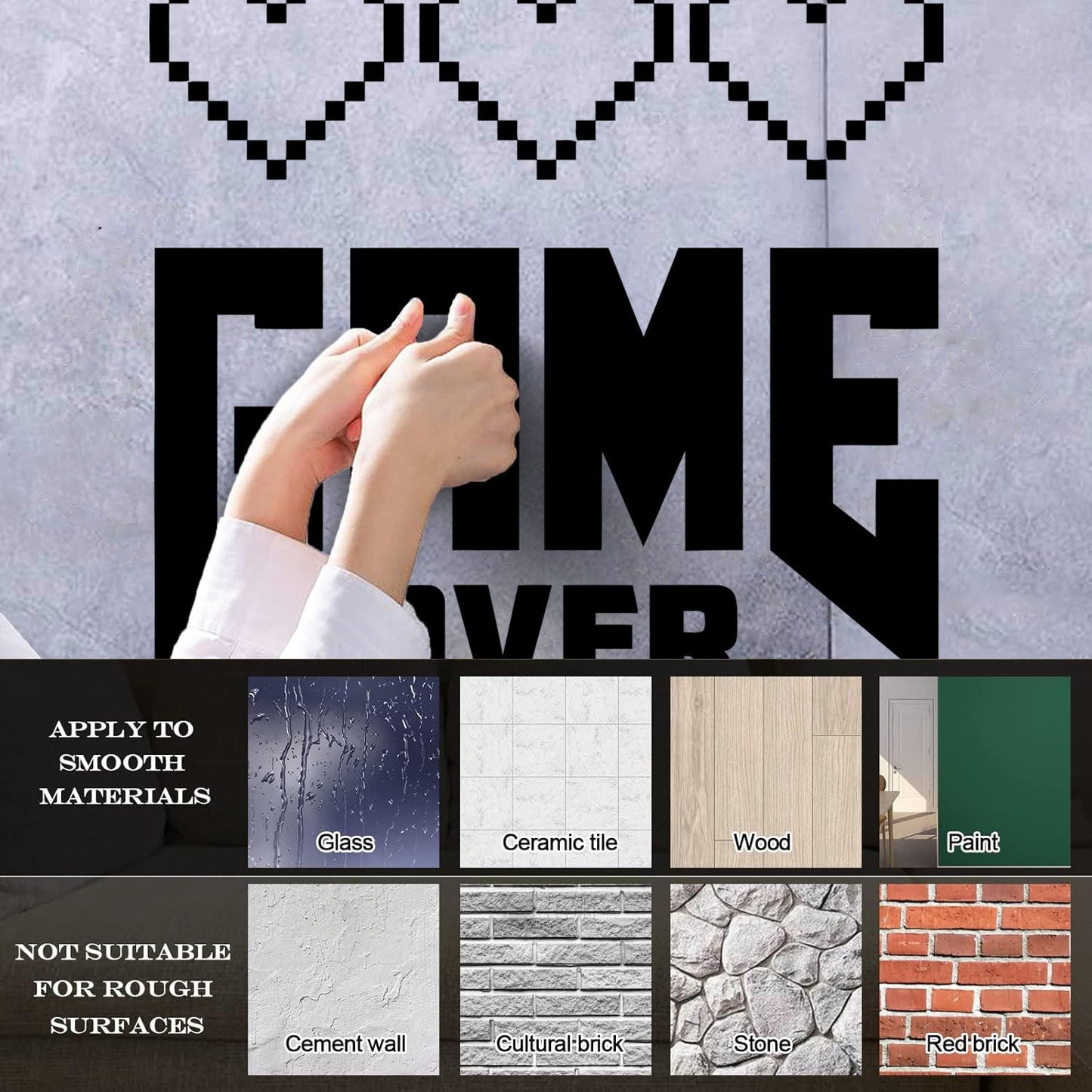 Wall Decals Paster Paper Picture With Inscription Game Over Game Zone Tattoo Culture