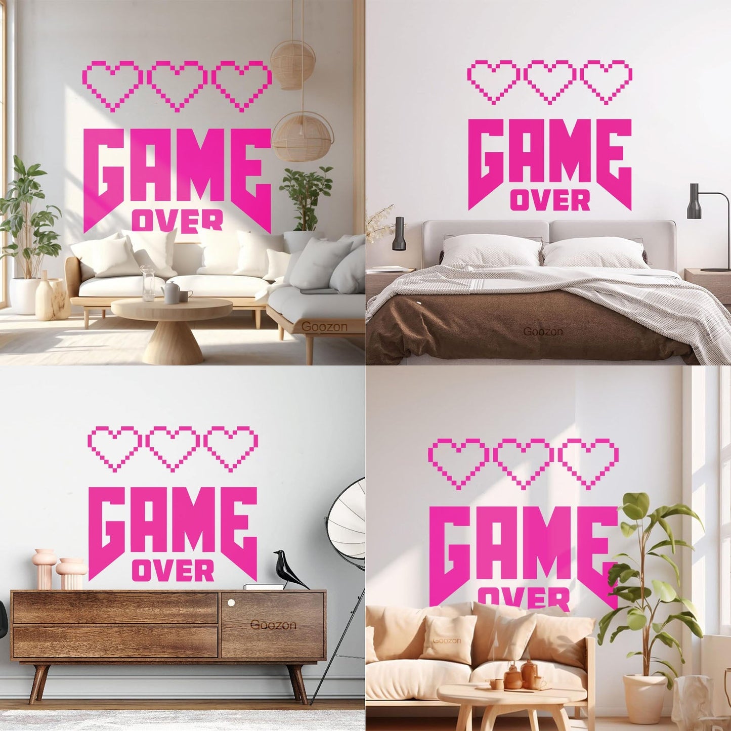 Wall Decals Paster Paper Picture With Inscription Game Over Game Zone Tattoo Culture