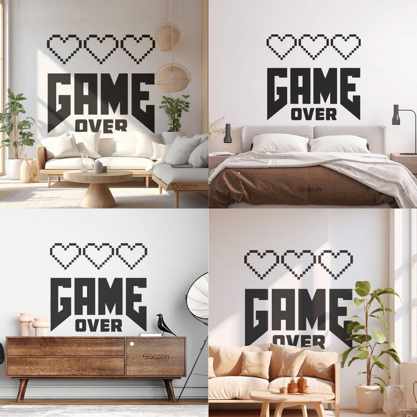 Wall Decals Paster Paper Picture With Inscription Game Over Game Zone Tattoo Culture