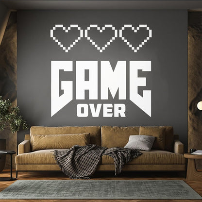 Wall Decals Paster Paper Picture With Inscription Game Over Game Zone Tattoo Culture
