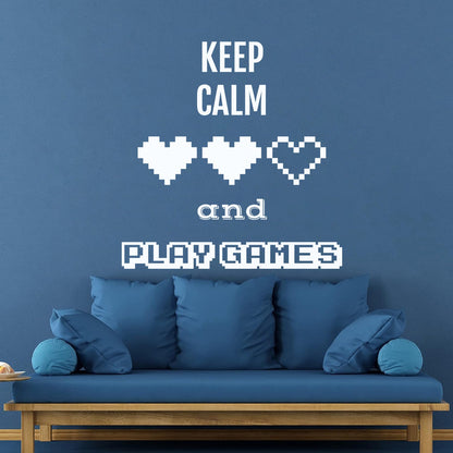 Wall Decals Video Game Play Boys Game Kids Self Adhesive