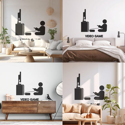 Vinyl Wall Decals Video Games Player Joystick Playroom Large Do Not Damage The Wall Surface