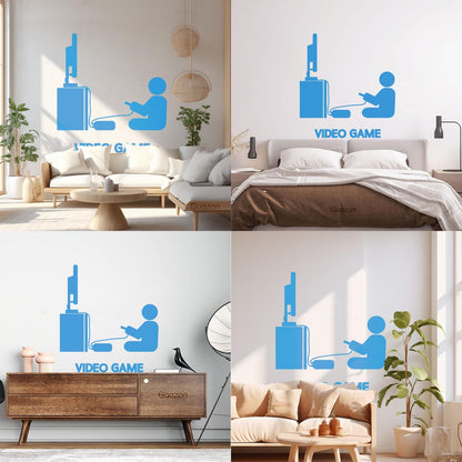 Vinyl Wall Decals Video Games Player Joystick Playroom Large Do Not Damage The Wall Surface