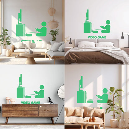 Vinyl Wall Decals Video Games Player Joystick Playroom Large Do Not Damage The Wall Surface