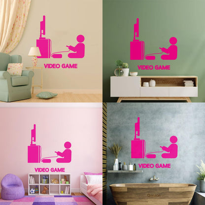 Vinyl Wall Decals Video Games Player Joystick Playroom Large Do Not Damage The Wall Surface