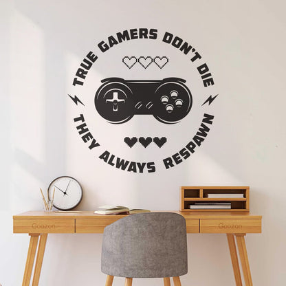 Words Game True Game Don'T Die They Always Respawn Engraving Decals Multi Color Selection