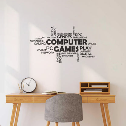 Mural And Wall Vinyl Decal World Cloud Media Computer Online Video Market Equipped With Transfer Film Kit