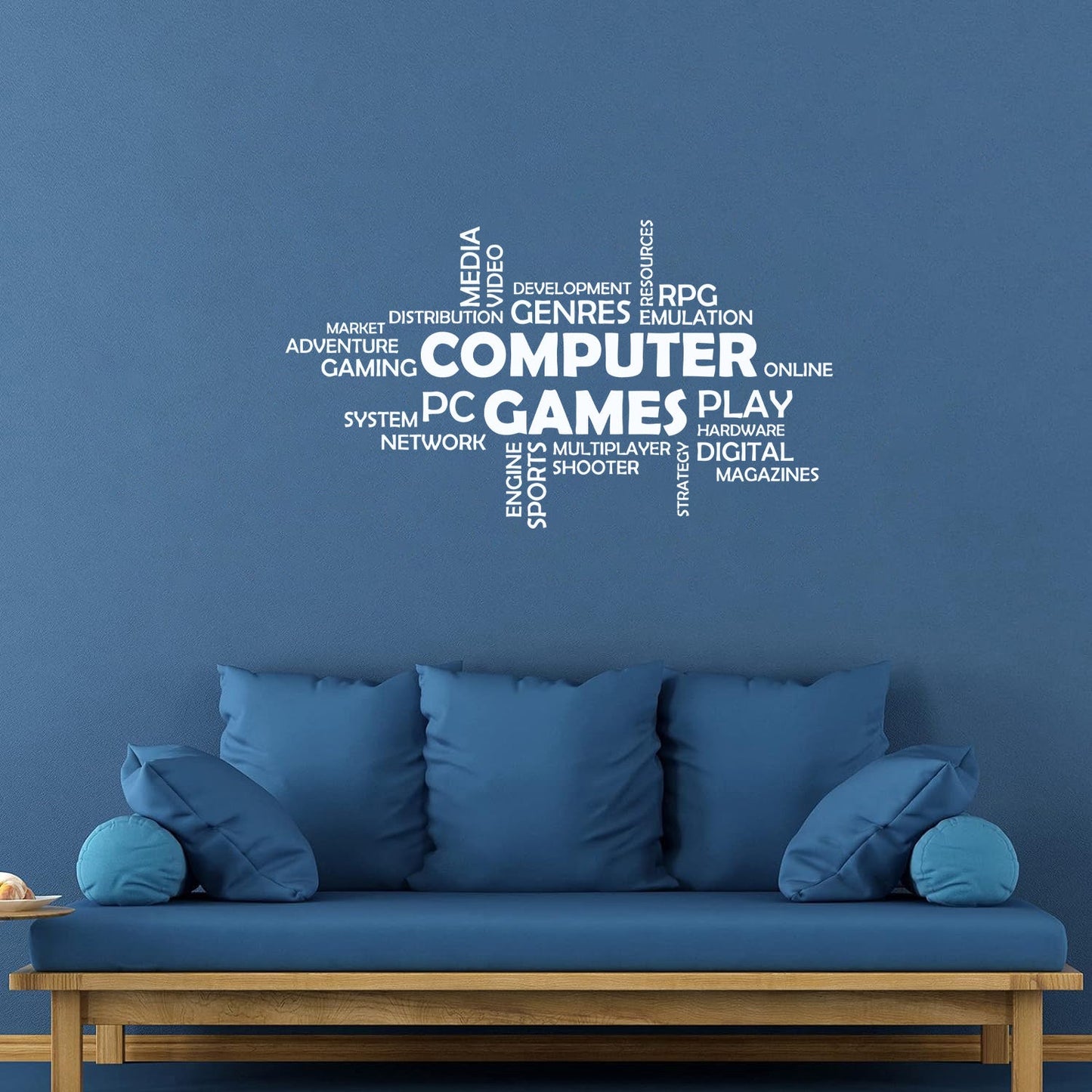 Mural And Wall Vinyl Decal World Cloud Media Computer Online Video Market Equipped With Transfer Film Kit