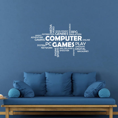 Mural And Wall Vinyl Decal World Cloud Media Computer Online Video Market Equipped With Transfer Film Kit