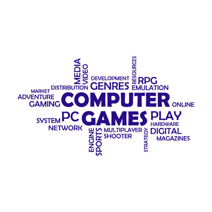 Mural And Wall Vinyl Decal World Cloud Media Computer Online Video Market Equipped With Transfer Film Kit