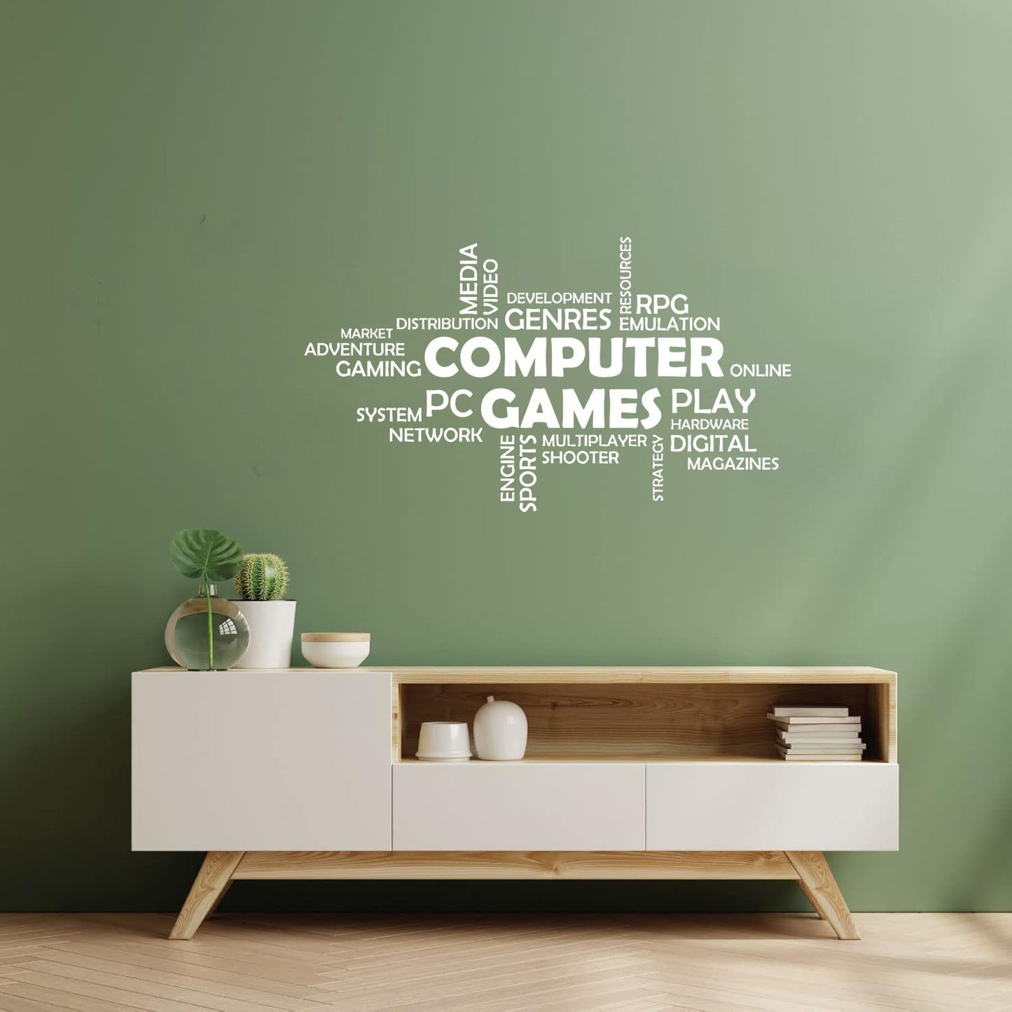 Mural And Wall Vinyl Decal World Cloud Media Computer Online Video Market Equipped With Transfer Film Kit